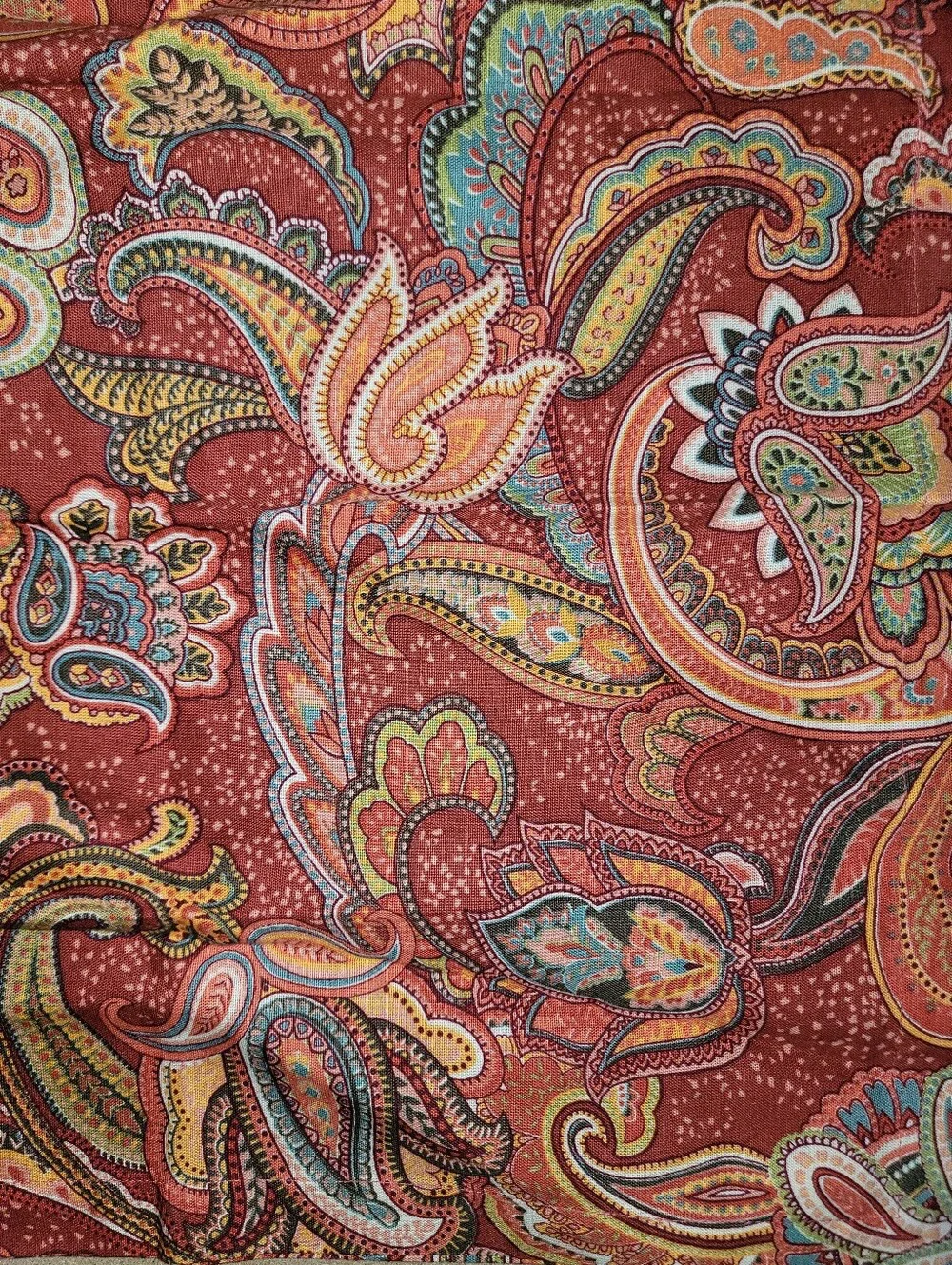 Pottery Barn 20X20 Napkins #4 Set Cotton Linen Red Paisley